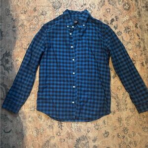 GAP Men's Blue and Black checkered shirt